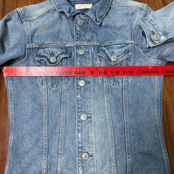 ALLSAINTS Distressed Denim Jacket Men's Size Small Blue Jean Jacket - Picture 4 of 6